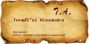 Tormási Alexandra névjegykártya